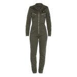 Combinaison - schott - pilote tencel - vert kaki - col camionneur - poches zippes - ourlets retroussables ...