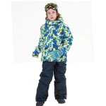 Combinaison de ski garder au chaud - marque - coupe - vent - enfant - bleu noir - imperm�able - manches ...