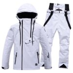 Combinaison de ski - femme / homme - blanc - imperméable - coupe - vent - chaude Combinaison de ski - femme / homme - blanc - imperméable - coupe - vent - chaude