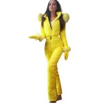 Combinaison de ski pour femme - jaune - une pièce - chaude - imperméable Combinaison de ski pour femme - jaune - une pièce - chaude - imperméable