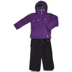 Combinaison de ski fille peak mountain gavim - violine / carbone - 16 ans