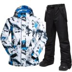 Combinaison de ski homme - hydrofuge - blanc et noir Combinaison de ski homme - hydrofuge - blanc et noir