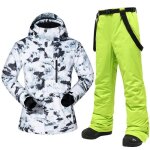 Combinaison de ski homme imperm�able coupe - vent hiver chaude - blanc vert