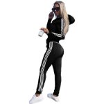 Combinaison de sport pour femmes - lh0507tz082 - manches longues - noir
