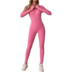 Combinaison de sport de yoga pour femme - marsee - manches longues - rose - contrôle du ventre Combinaison de sport de yoga pour femme - marsee - manches longues - rose - contrôle du ventre