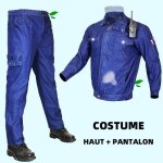 Combinaison de travail en denim ecelen - hommes - epaissie - anti - fer retardant la flamme - double ...