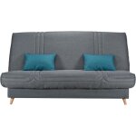 Comfort bultex clic clac 3 places - tissu anthracite - made in france - l 192 x p 95 x h 101 - mona Comfort bultex clic clac 3 places - tissu anthracite - made in france - l 192 x p 95 x h 101 - mona