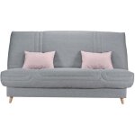 Comfort bultex clic clac 3 places - tissu gris - made in france - l 192 x p 95 x h 101 - mona Comfort bultex clic clac 3 places - tissu gris - made in france - l 192 x p 95 x h 101 - mona