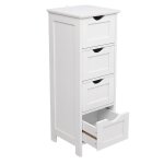 Meuble de rangement - leytn - commode 4 tiroirs - blanc - 30 x 30 x 82 cm - mdf p2 durable Meuble de rangement - leytn - commode 4 tiroirs - blanc - 30 x 30 x 82 cm - mdf p2 durable