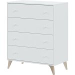 Commode avec 4 tiroirs coloris blanc artic - hauteur 95 x longueur 775 x profondeur 40 cm
