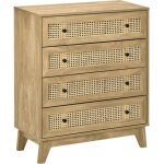 Homcom - commode - panneaux de particules - 80x35x95cm - bois naturel