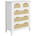Homcom - commode - mdf - 77x37x104cm - blanc