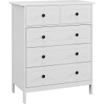 Homcom - commode - mdf - 74x40x91cm - blanc