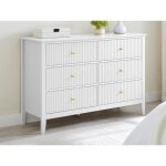 Commode 6 tiroirs en mdf - blanc - nariva