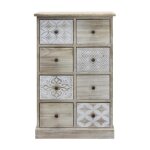 Commode 8 tiroirs - mobili rebecca - bois beige blanc - meuble d?entre