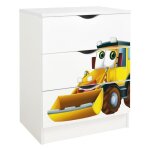 Commode blanche avec les tiroirs roma mr. excavateur