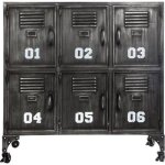 Commode de chambre industrielle - paris prix - 6 casiers - meuble  roulettes