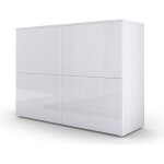 Commode de chambre - no name - moderne - blanc - 3 tiroirs - faades laques