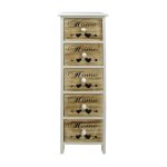 Commode chiffonnier 5 tiroirs en bois marron et blanc - mobili rebecca Commode chiffonnier 5 tiroirs en bois marron et blanc - mobili rebecca