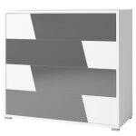 Commode de la collection fulmo 4 tiroirs 110 cm coloris blanc et finitions gris bton. 46 blanc