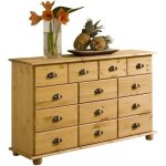 Commode colmar chiffonnier apothicaire rangement avec 11 tiroirs en pin massif finition teinte / cire ...