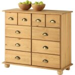 Commode colmar chiffonnier apothicaire rangement avec 8 tiroirs en pin massif finition teintée / cirée ... Commode colmar chiffonnier apothicaire rangement avec 8 tiroirs en pin massif finition teintée / cirée ...