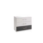 Commode contemporaine pour chambre � coucher renato. coloris blanc. 42 blanc