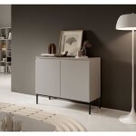 Commode � deux portes - bemmi - 100 cm - couleur gris - beige