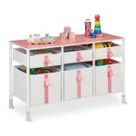 Relaxdays meuble de rangement pour enfants 6 tiroirs commode env. 615 x 100 x 405 cm tissu et métal blanc ... Relaxdays meuble de rangement pour enfants 6 tiroirs commode env. 615 x 100 x 405 cm tissu et métal blanc ...
