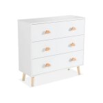 Commode enfant décor bois 3 tiroirs poignées nuage nephos Commode enfant décor bois 3 tiroirs poignées nuage nephos