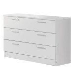 Commode - imperial relax - basic 3 tiroirs - bois - blanc - contemporain - design