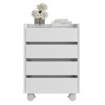 Commode - imperial relax - nevada - 4 tiroirs - roulettes - blanc