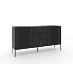 Commode - vivaldi - iseo 2d3s - noir - 3 tiroirs - design contemporain