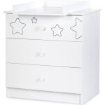 Commode à langer enfant motifs étoiles - klups - tino - blanc - mixte - bois - enfant Commode à langer enfant motifs étoiles - klups - tino - blanc - mixte - bois - enfant