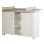 Commode  langer roba felicia - 2 portes 3 niches - blanc - aspect bois