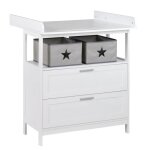 Commode � langer - roba - hamburg - 2 tiroirs + 2 bo�tes de rangement - blanc