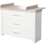 Commode à langer roba lucy - 3 tiroirs à fermeture amortie - blanc - orme lunaire Commode à langer roba lucy - 3 tiroirs à fermeture amortie - blanc - orme lunaire
