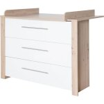 Commode  langer - roba - malo - 3 tiroirs - chne clair / blanc