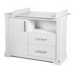 Commode  langer roba maxi - 2 tiroirs 1 porte 1 compartiment ouvert - bois blanc