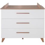 Commode à langer - roba - ole - 3 tiroirs - chêne foncé / blanc Commode à langer - roba - ole - 3 tiroirs - chêne foncé / blanc