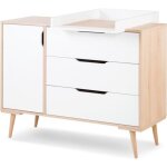 Commode � langer style scandinave - mon mobilier design - sofie - 3 tiroirs - 3 �tag�res - blanc