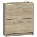 Commode meuble à chaussures 2 portes coloris cambrian - hauteur 82 x longueur 74 x profondeur 25 cm Commode meuble à chaussures 2 portes coloris cambrian - hauteur 82 x longueur 74 x profondeur 25 cm