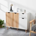 Mondeer buffet de cuisine meuble rangement cuisine bas 1 tiroir et 3 portes salle � manger / chambre ...