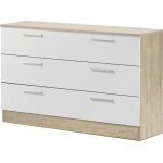 Commode meuble de rangement paris de 3 tiroirs coloris chêne cambrian - blanc - longueur 100 x profondeur ... Commode meuble de rangement paris de 3 tiroirs coloris chêne cambrian - blanc - longueur 100 x profondeur ...