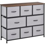 Chiffonnier - meuble de rangement - homcom - 8 tiroirs pliables en tissu chambre salon - acier - 100x30x785cm ...