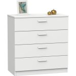 Commode meuble de rangement coloris blanc - hauteur 78 x longueur 74 x profondeur 40 cm