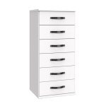 Commode meuble de rangement coloris blanc rechampis noir - longueur 46 x hauteur 106 x profondeur 40 ...