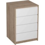 Commode meuble de rangement coloris ch�ne - blanc - longueur 50 x hauteur 73. 4 x profondeur 45 cm