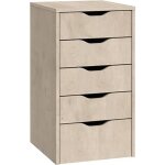 Commode meuble de rangement coloris effet bois - hauteur 71 x longueur 40 x profondeur 43 cm