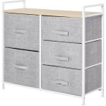 Homcom - meuble de rangement - panneaux mdf - 83x29x77cm - gris